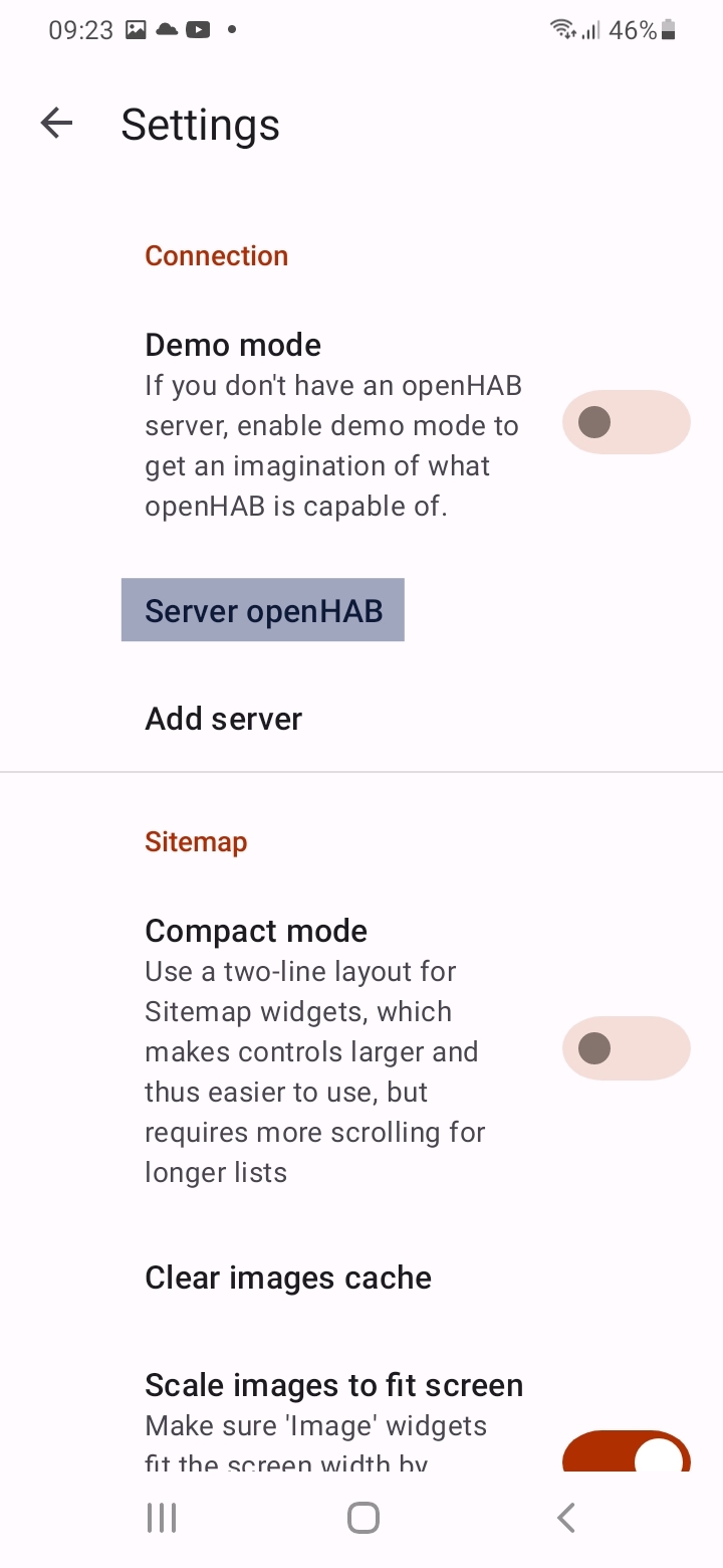 Setting up the Nifty (Openhab) App